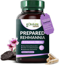 Prepared Rehmannia Root Capsules (Shu Di Huang)- 5:1 Organic Extract- High Potency Adrenal & Kidney Yin Tonic- Supports Menopause, Sleep & Vitality- Non-GMO Vegan, 500mg