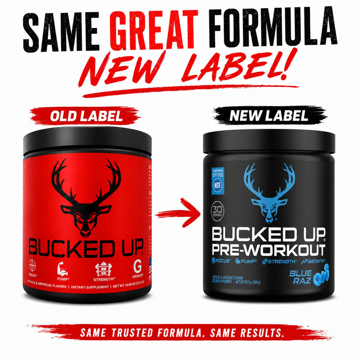 Bucked Up Pre Workout - Best Tasting - 6 Grams Citrulline, 2 Grams Beta Alanine Non Proprietary Blend, Powder (Strawberry Kiwi)