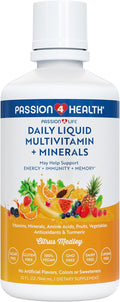 Passion 4 Life Daily Liquid Multivitamin + Minerals - Over 100 Premium Ingredients for the Whole Family - Trace Minerals and Amino Acids for All Ages