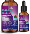 R Alpha Lipoic Acid 600mg Liquid Drops for Neuropathy, Advanced 11-in-1 Stabilized R-ALA Supplement w. Benfotiamine Acetyl L-Carnitine Vitamin C E for Antioxidant Nerve Brain Energy Health Non GMO