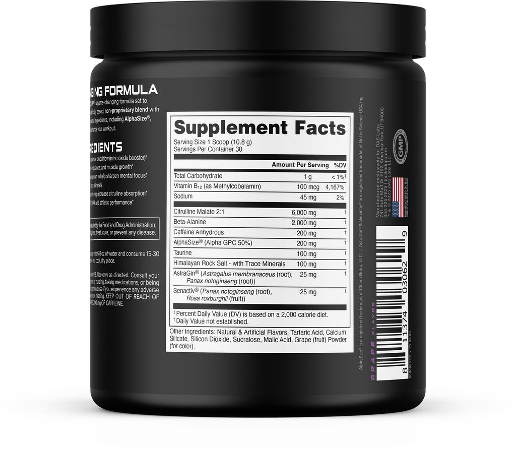 Bucked Up Pre Workout - Best Tasting - 6 Grams Citrulline, 2 Grams Beta Alanine Non Proprietary Blend, Powder (Strawberry Kiwi)