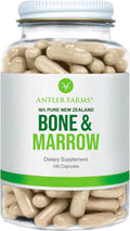 Antler Farms New Zealand Bone & Marrow - Grass Fed, 750mg, 180 Capsules | 100% Pure, Pasture Raised Whole Bone Extract, Healthy Essential Fats, Stem Cells, Collagen, Calcium, Phosphorus and Minerals