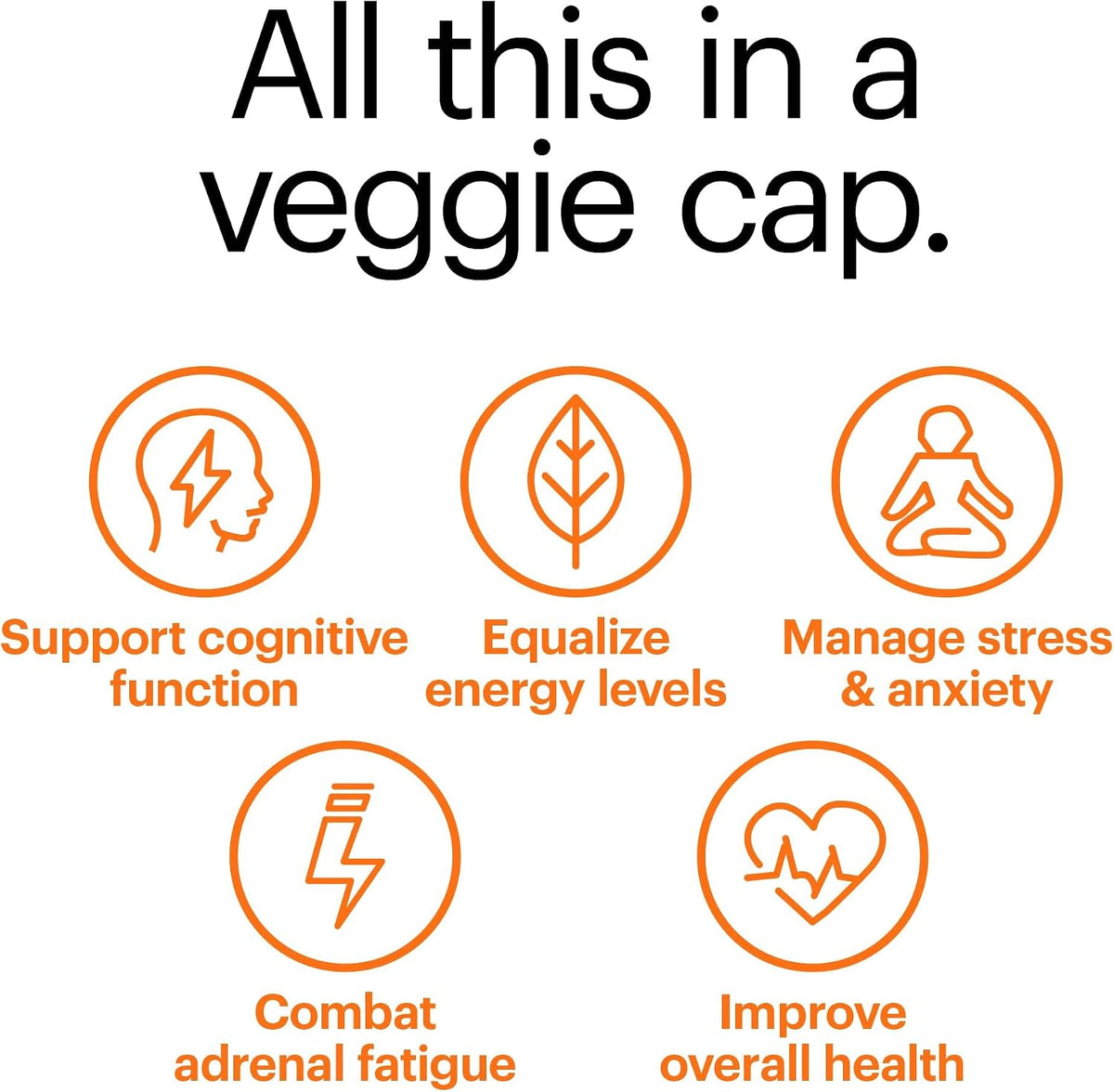 Wellthy Revive Stress Support Capsules - Boost Energy and Improve Mental Wellness (60 Count)