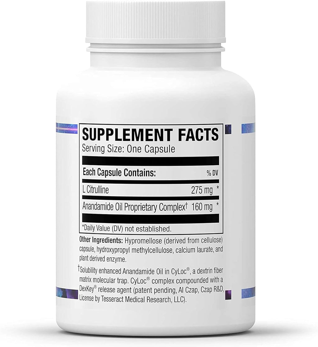 Tesseract Medical Research AnaQuell QR, Stress Relief & Mood Support Supplement, Quick Release L Citrulline & Anandamide, Helps Manage Anxiousness, 45 V-Caps, Size Exclusive to Amazon