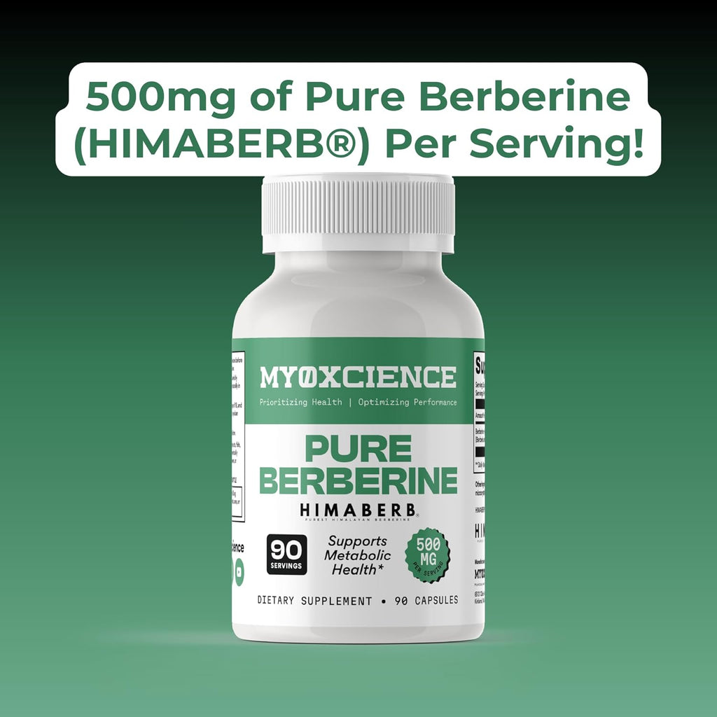 MYOXCIENCE Pure Berberine Himaberb | 500 mg of Berberine HCl per Serving | 90 Servings