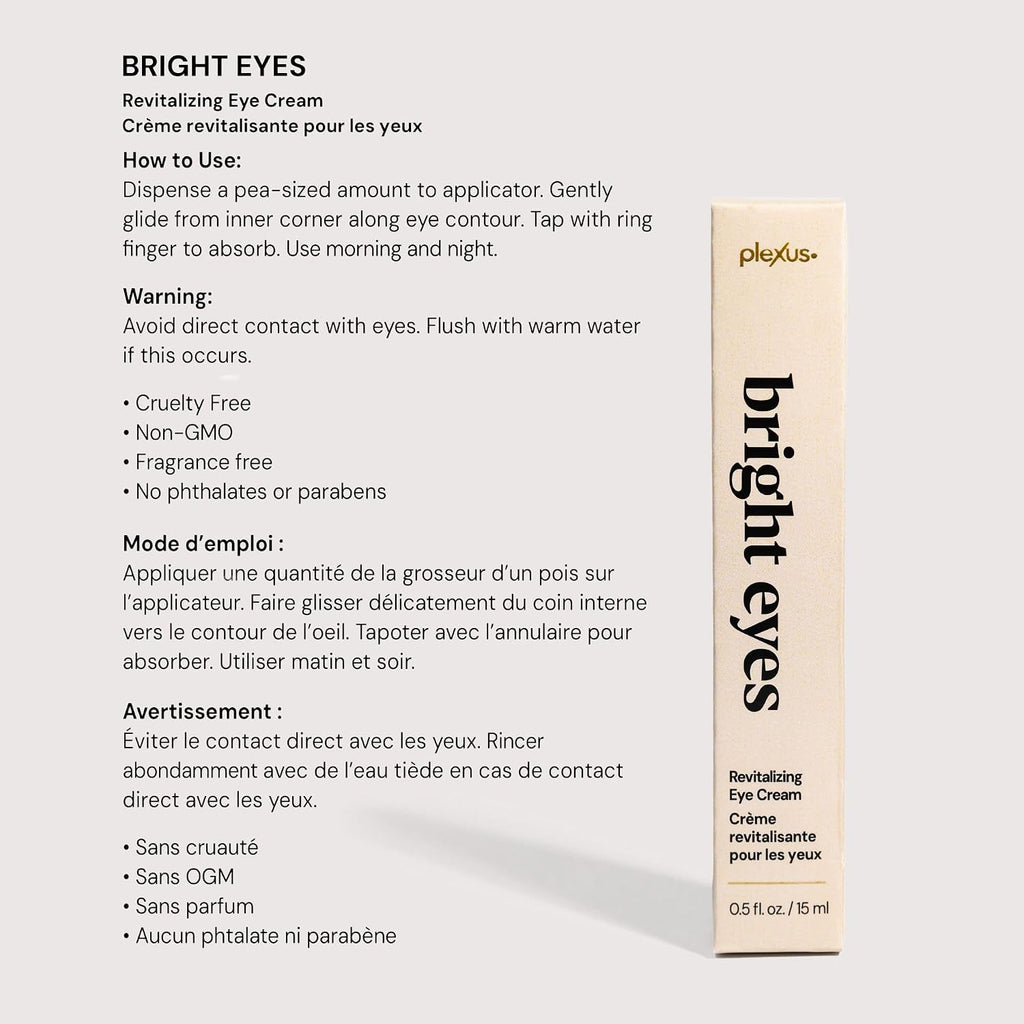 Plexus Bright Eyes™ Revitalizing Eye Cream | 0.5 Fl Oz / 15 ml | Advanced Peptide Complex, Caffeine & Vitamin C for lifting, depuffing, and hydrating the delicate eye area