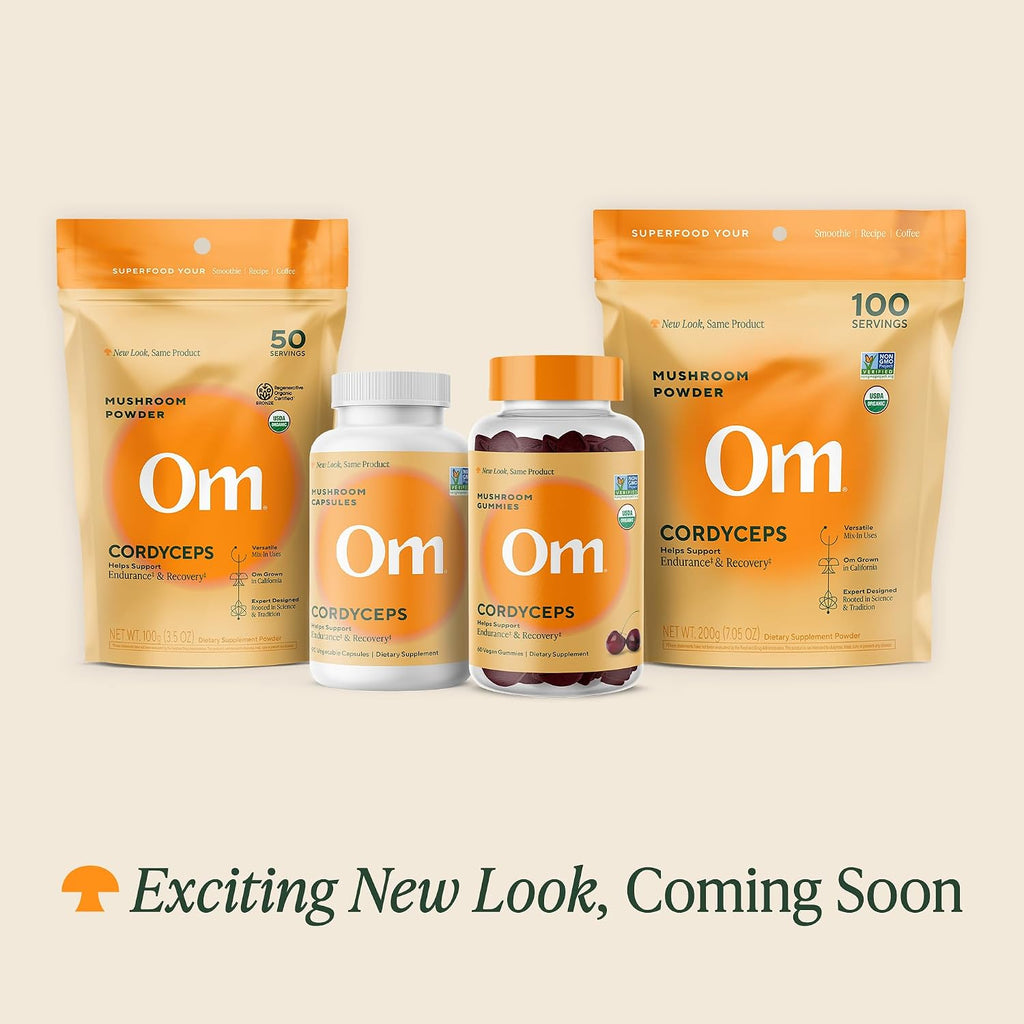 OM MUSHROOM SUPERFOOD Cordyceps Organic Mushroom Powder, 3.5 Ounce, 50 Servings, Energy, Power, Stamina and Endurance Support, Superfood Supplement for Sports Performance