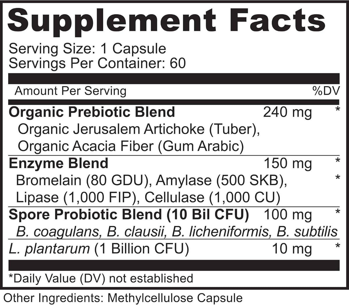 MoxyVites Spore Probiotic Complex - All In One Prebiotics and Probiotics for Digestive Health, Postbiotic, Digestive Enzymes Daily Supplement - Spore Based Probiotic for Women & Men