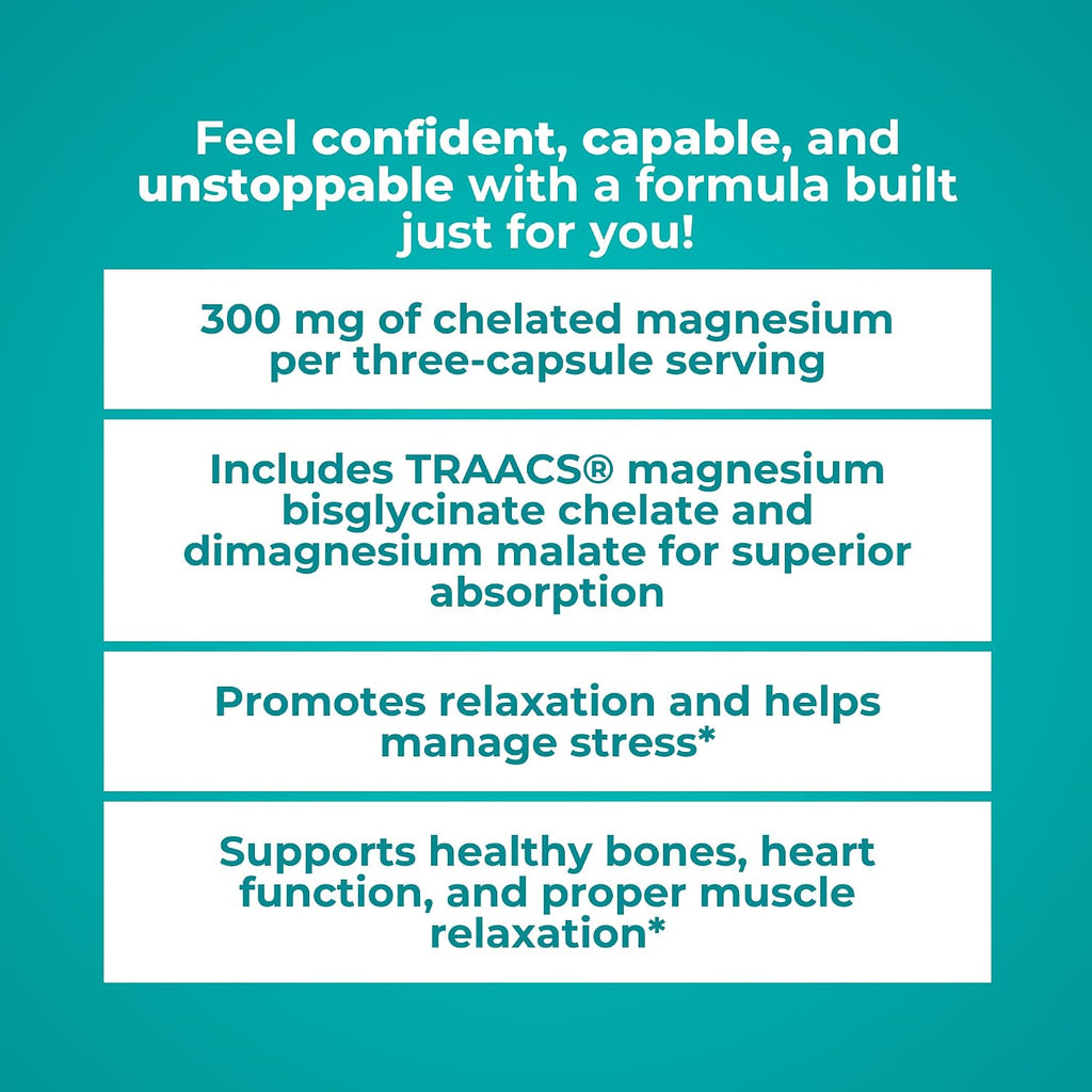 Reignite Wellness by JJ Virgin | Magnesium Body Calm | Chelated Magnesium Supplement for Energy Production, Sense of Calm & Immune Support | Magnesium Bisglycinate Chelate Complex | 120 Capsules