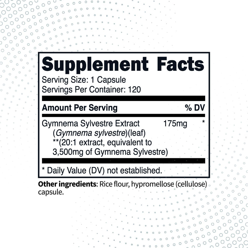 Type Zero Clean Gymnema Sylvestre Extract 120 Capsules for 120 Servings Per Bottle - Non-GMO. Gluten Free