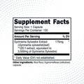 Type Zero Clean Gymnema Sylvestre Extract 120 Capsules for 120 Servings Per Bottle - Non-GMO. Gluten Free