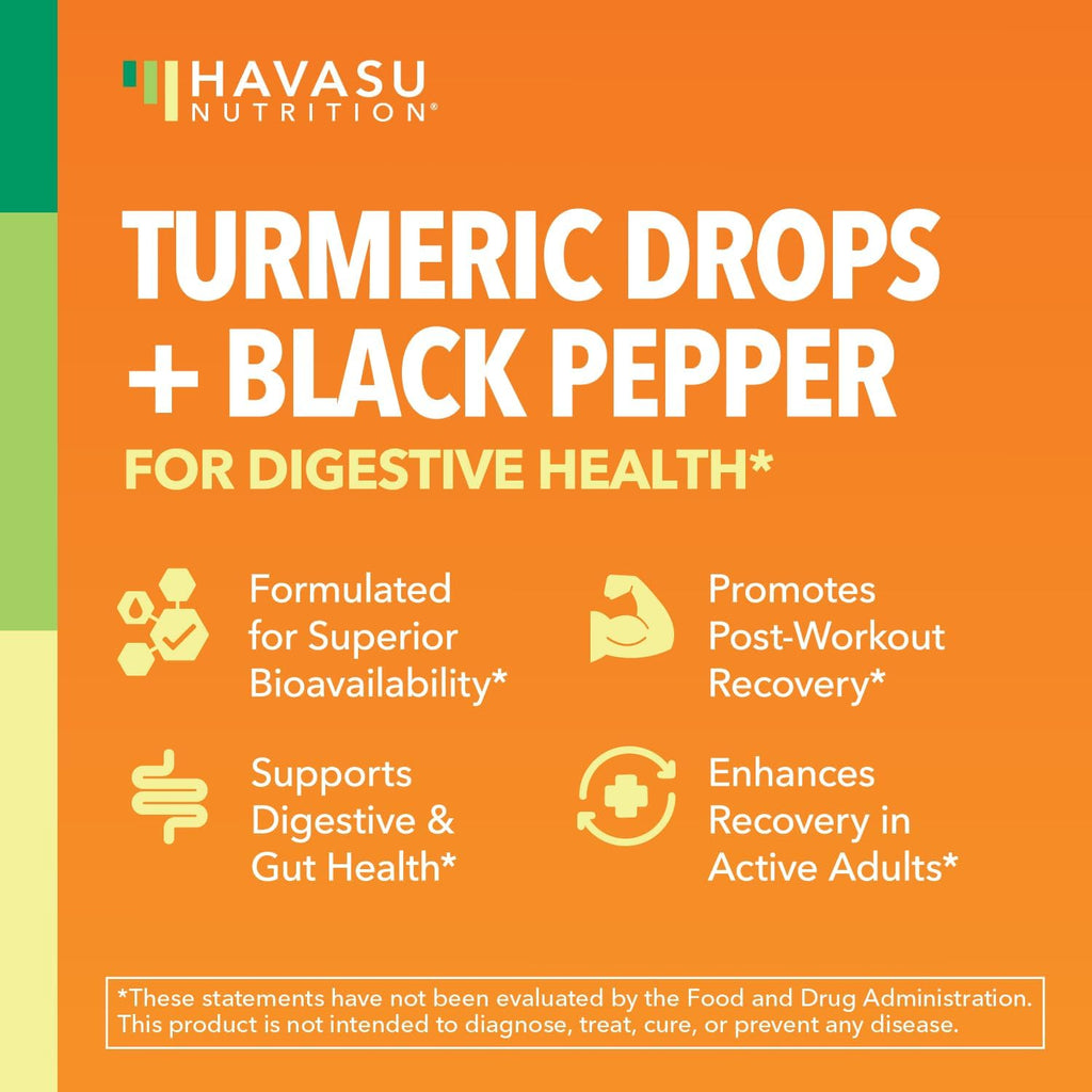 Organic Turmeric Supplement Liquid Drops, Unflavored,1 Fl Oz, 30 Servings | Liquid Turmeric with Black Pepper, USDA Certified, Vegan, Non-GMO 1000mg Curcumin for Movement and Immune Support