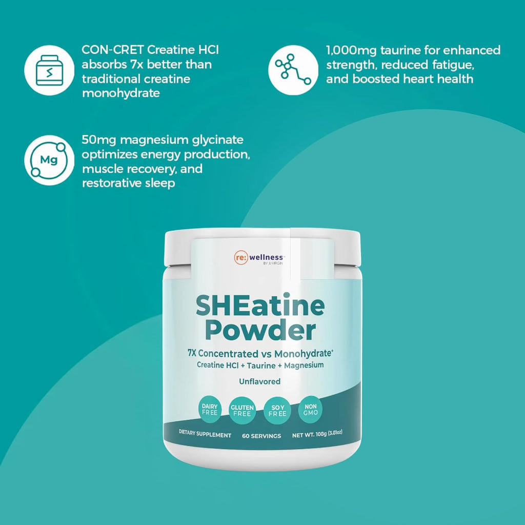 Reignite Wellness by JJ Virgin SHEatine Powder (Unflavored) and Bone Broth All-in-One Shake (Chocolate)