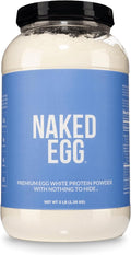 Naked 3LB Non-GMO Egg White Protein Supplement Powder, Unflavored, No Additives, Paleo, Dairy Free, Gluten Free, Soy Free – 25g Protein, 44 Servings, 3 pounds