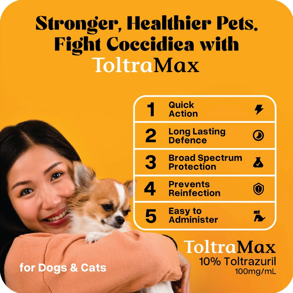 Vetr's Toltramax Toltrazuril Powder for Horses, Dogs, Cats, 100g (10.0%, Chicken)