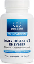 Equilife Daily Digestive Enzymes, Bromelain, Lactase & Lipase, 90 Capsules | Supports Healthy Digestion, Acid Balance & Nutrient Absorption | Allergen Free | Gluten Free | Vegan | Non-GMO