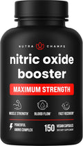 NutraChamps Nitric Oxide Supplement, L-Arginine, L Citrulline Malate, AAKG, Pine Bark, Grape Seed Extract, Extra Strength Nitric Oxide Booster, Nitric Oxide Pills, Strength, Energy, Blood Flow