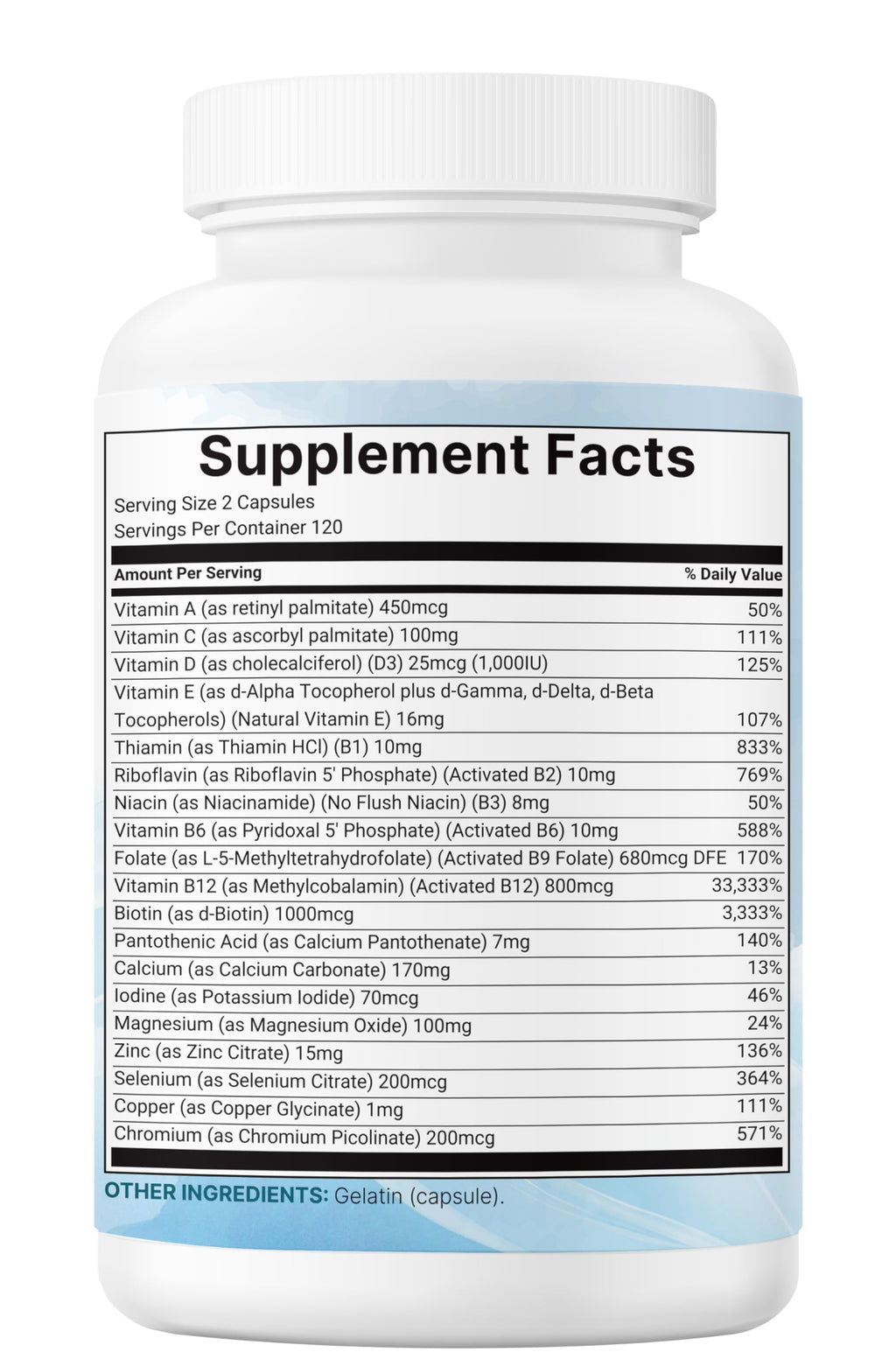 Micro Ingredients Pure Methylated Multivitamin Supplement, 240 Capsules | 19-in-1 Formula with Methylfolate, Methyl B12, Vitamins C, D, Magnesium & Zinc. For Women & Men. Iron Free, Filler Free.