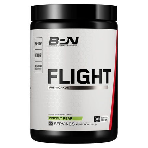 Bare Performance Nutrition BPN Flight Pre Workout, Supports Energy and Mental Focus, Improved Endurance & Muscle Pumps with CarnoSyn® Beta Alanine, Blue Raspberry, 30 Servings