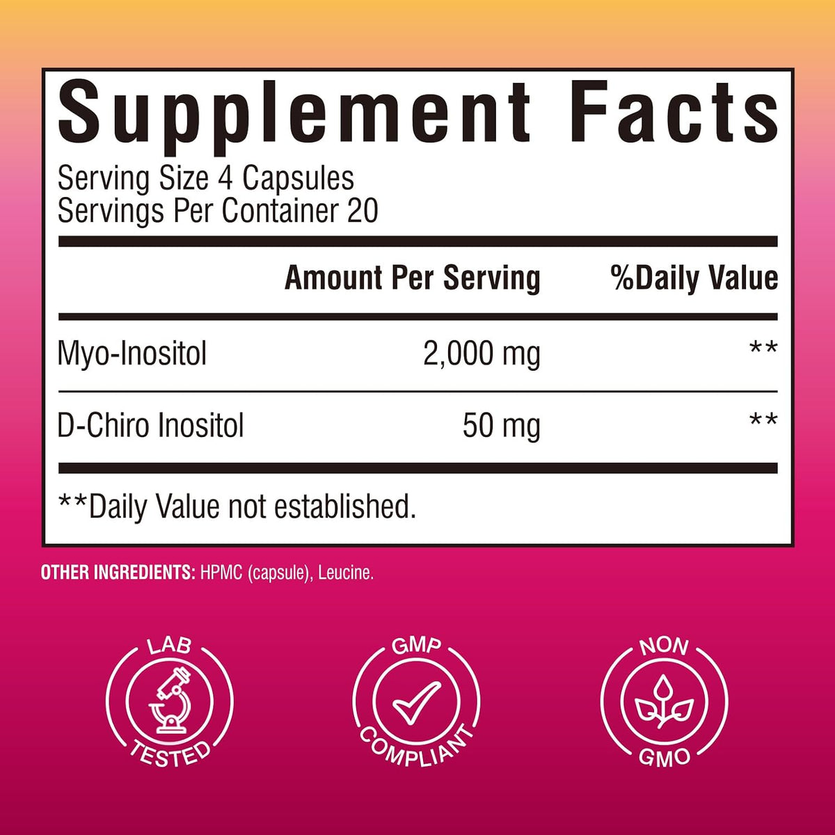 Vitalibre Inositol Supplement, Myo-Inositol & D-Chiro Inositol Supplements for Women, 40:1 Ideal Ratio, Hormone Balance and Women’s Wellness, 80 Vegan Capsules