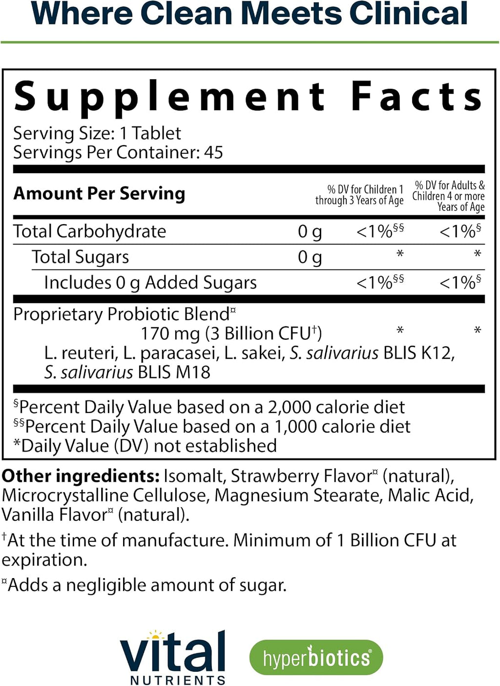 Hyperbiotics Vital Nutrients Children’s Health Bundle – ENT Formula with BLIS (45 Sugar-Free Strawberry-Vanilla Chewables) & Daily Digestive Support (60 Sugar-Free Orange Tablets) for Gut & Immune Wel
