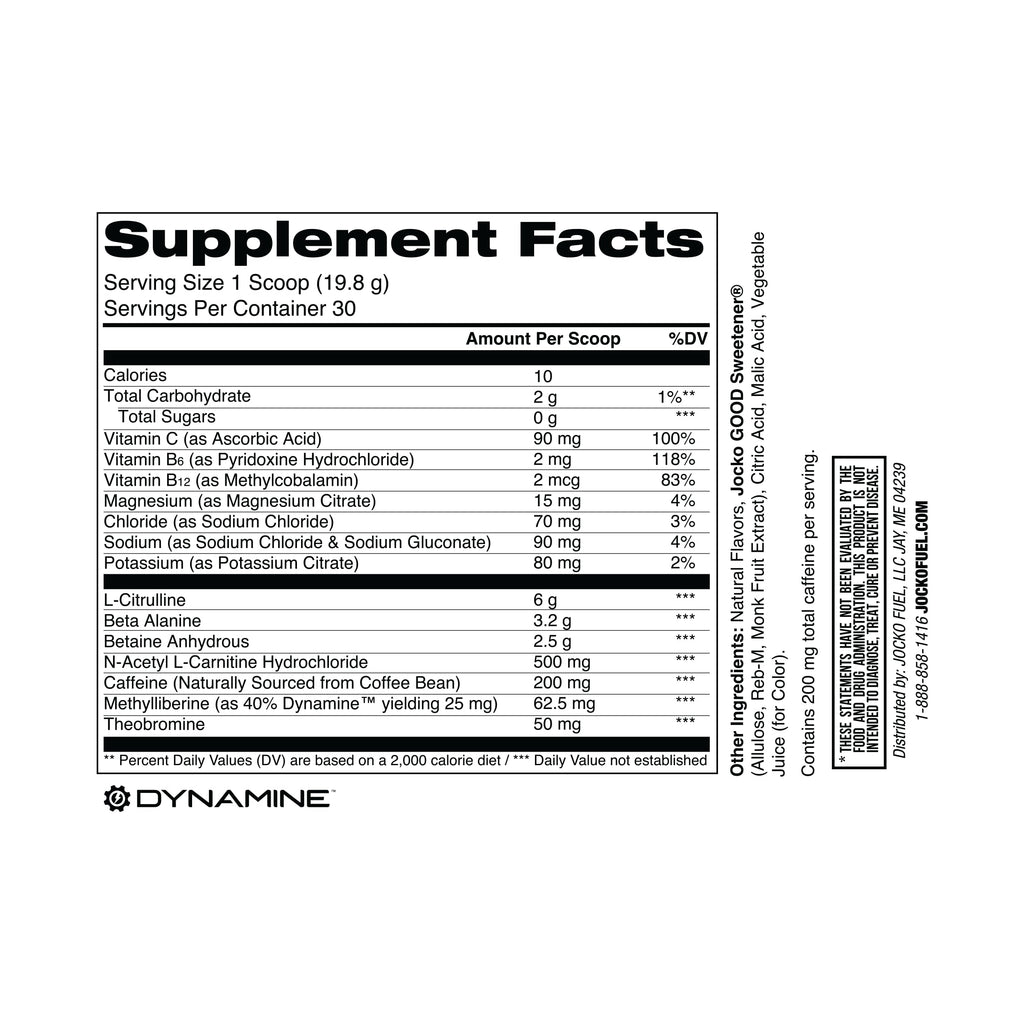 Jocko Fuel Ultimate Pre Workout Powder - Pre-Workout Energy Powder Drink for Men & Women - High Stim Sugar-Free Nootropic Blend to Support Muscle Pump, Energy, & Recovery 200mg Caffeine Blue Raspberry