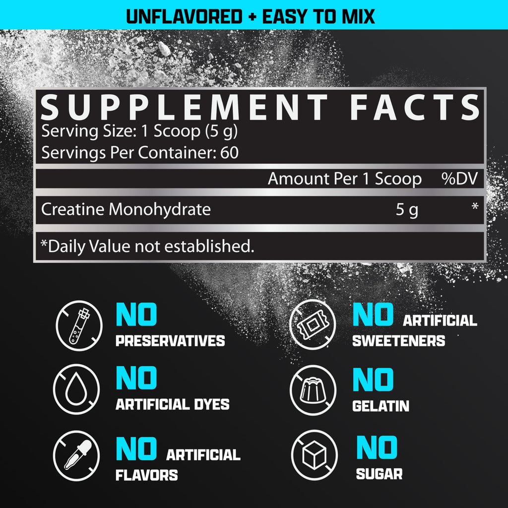 Nutrex Research Micronized Creatine Monohydrate Powder - 200 Servings (1KG) Pure, Unflavored Creatine Monohydrate Supplement for Muscle Gain, Strength and Performance, 5G Per Serv (2.2lbs)