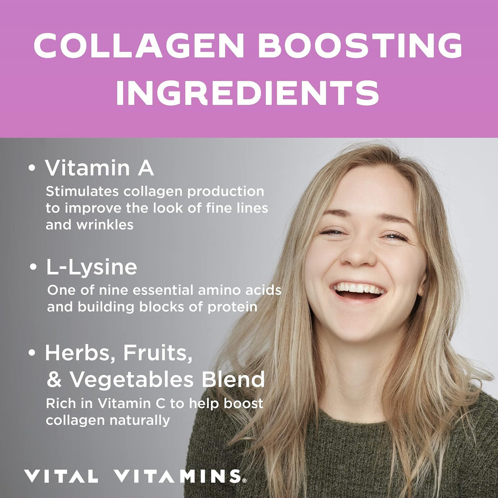 Vital Vitamins Vegan Collagen Booster Capsules + Colostrum Capsules Supplement
