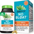 Zenwise Health No Bloat Digestive Enzymes Probiotics Bloat Relief - 60 CT | Bloating Relief, Capsules, Debloat, Digestive Enzymes + Probiotics, Dandelion, Lactase, Ginger, Turmeric, Vegetarian, Women