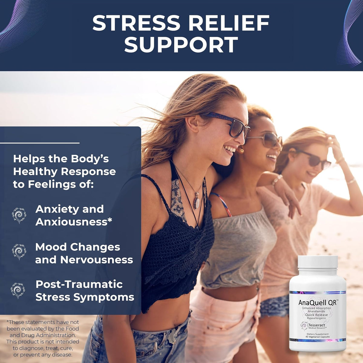Tesseract Medical Research SafeCell S-Acetyl Glutathione Supplement for Neuro Health Support & AnaQuell QR, Stress Relief & Mood Support Supplement