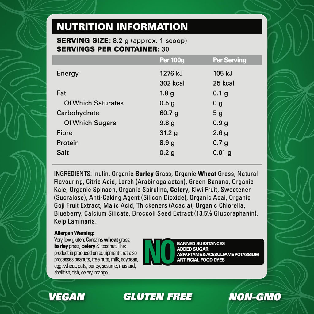 EHP Labs OxyGreens Super Greens Powder with Spirulina & Chlorella, Prebiotic Fiber, Probiotics & Digestive Enzymes – Antioxidant Green Superfood Supplement - 15 Serves (Pineapple)