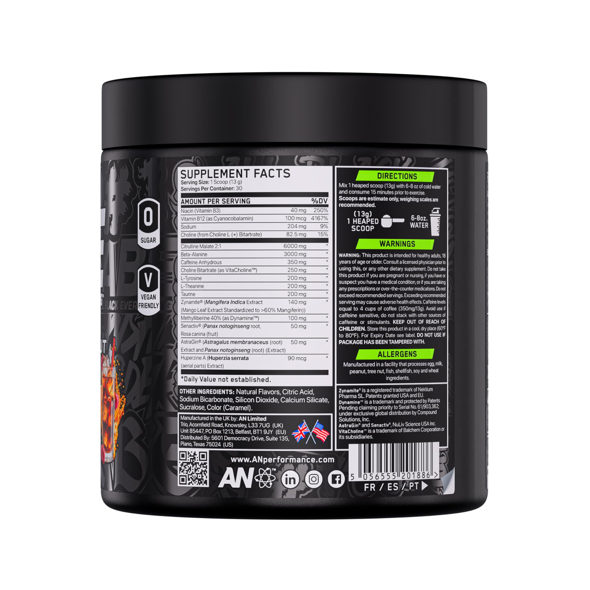 All Black Everything Pre-Workout Powder | Preworkout Energy Drink Mix | 350mg Caffeine | Beta Alanine & Citrulline | Energy Supplement for Men & Women | Baddy Berry | 30 Servings