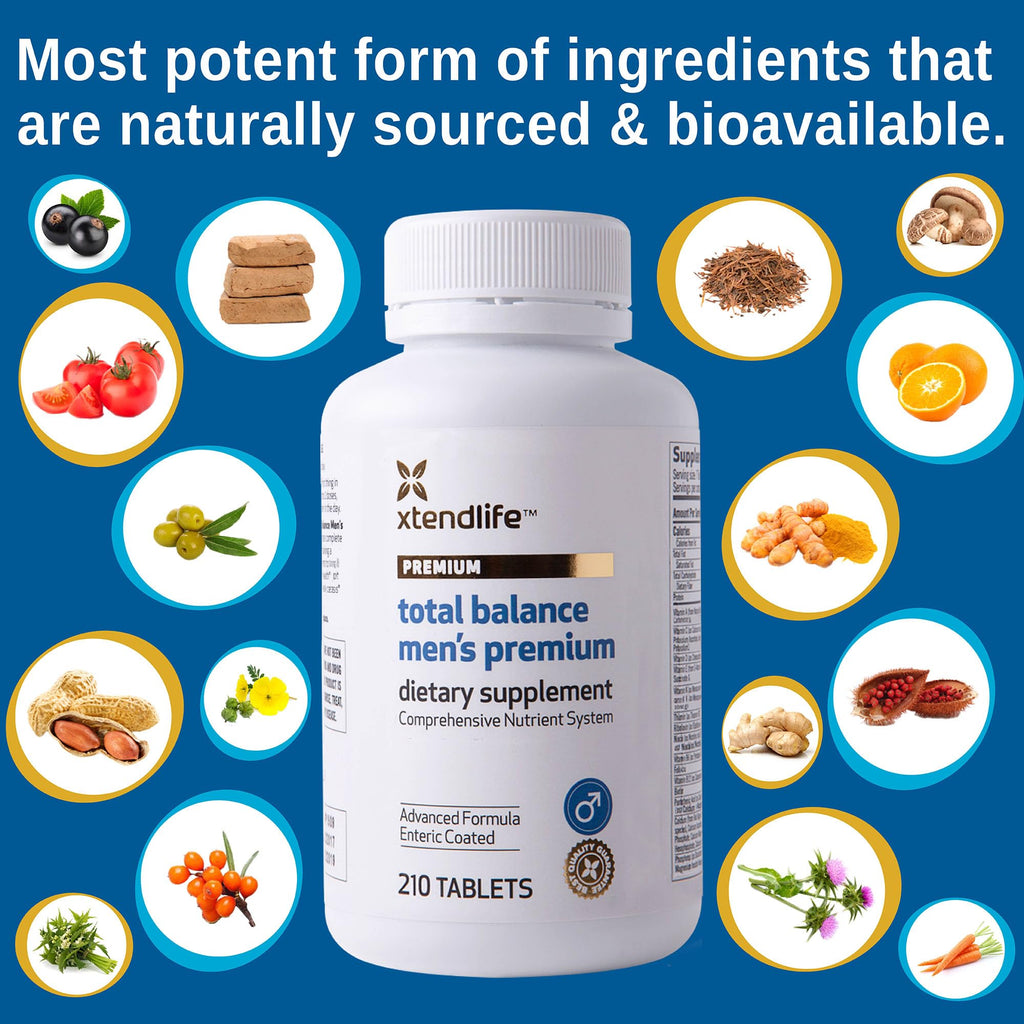 Xtendlife Total Balance Men’s Premium Multivitamin for Immune, Heart, Digestive & Cellular Health - Extra Strength Daily Support - 90+ Nutrients & Minerals - 30 Day Supply
