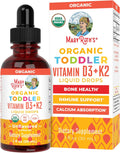 MARYRUTH'S Organics Vitamin D3 | Vitamin K2 | Vitamin D3 K2 Drops | K2 D3 Vitamin Liquid Supplement for Toddlers | Kids Supplement for Calcium Absorption Strong Bones | Vegan | Gluten Free | 1 Fl Oz