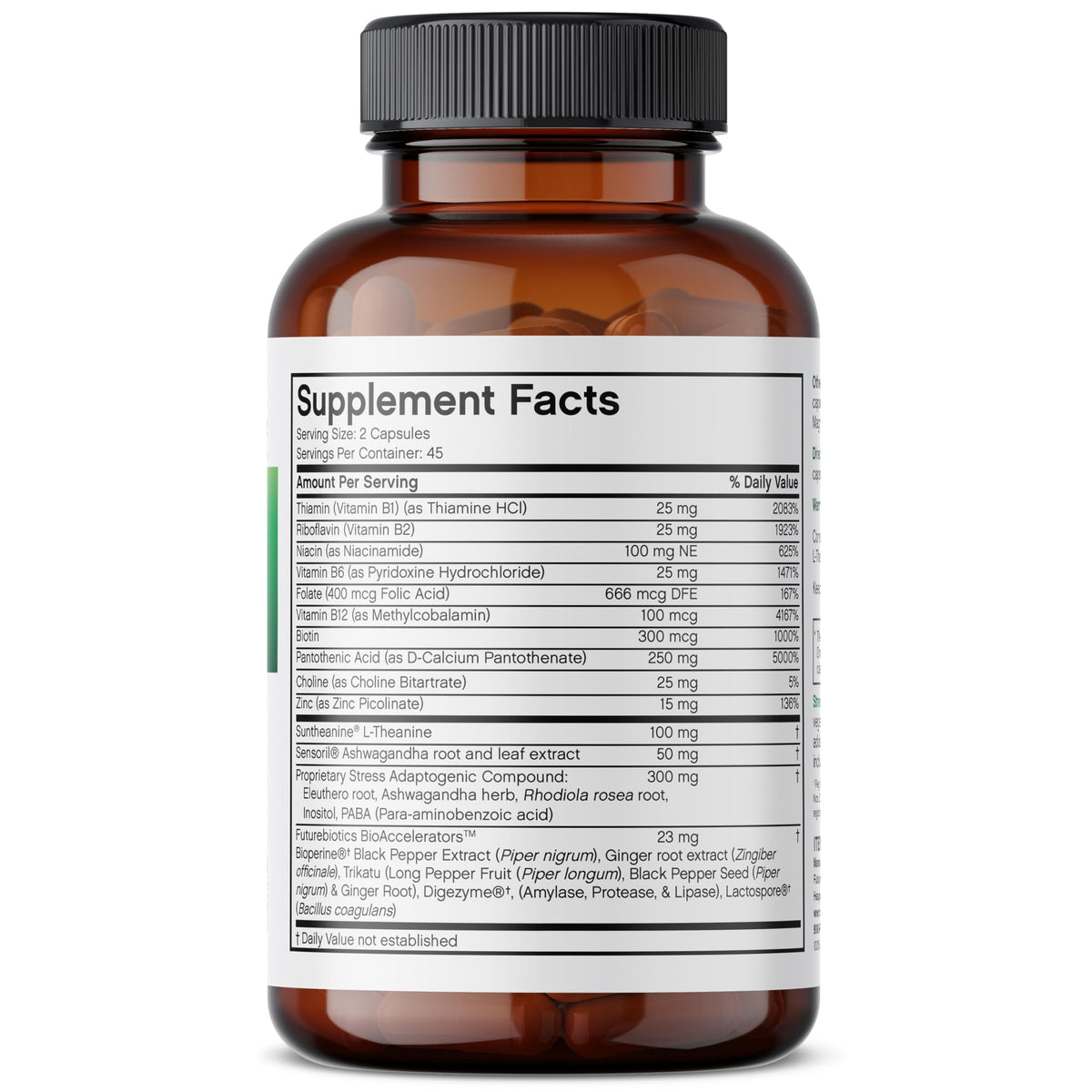 Futurebiotics Stressassist L-theanine Ashwagandha and Rhodiola Rosea Stress Complex - Natural Nutritional Stress Function, 90 Vegetarian Capsules