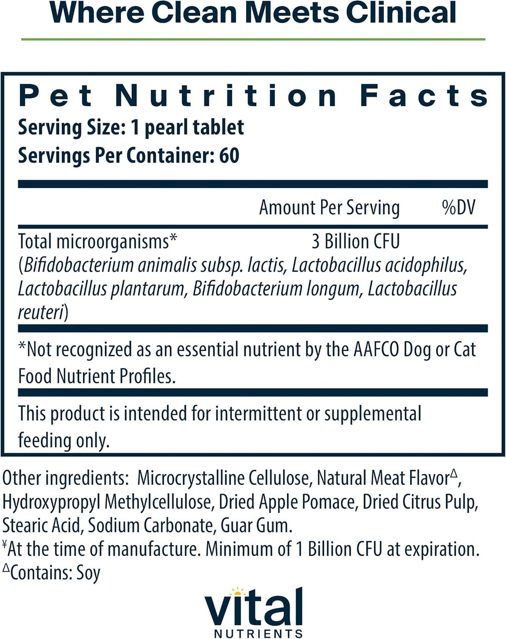 Vital Nutrients Pro Pets Probiotics for Dogs and Cats | Dog Probiotics for Digestive Health, Gut Health, Occasional Diarrhea | Tasty Meat Flavor | Non-GMO | Hyperbiotics | 60 Micro Tablets