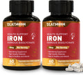 2 Pack Iron Supplement for Women & Men - Highly Absorbable Iron Bisglycinate Capsules for Adults,Vegan, Non-GMO, Gluten-Free, Supports Energy & Overall Wellbeing