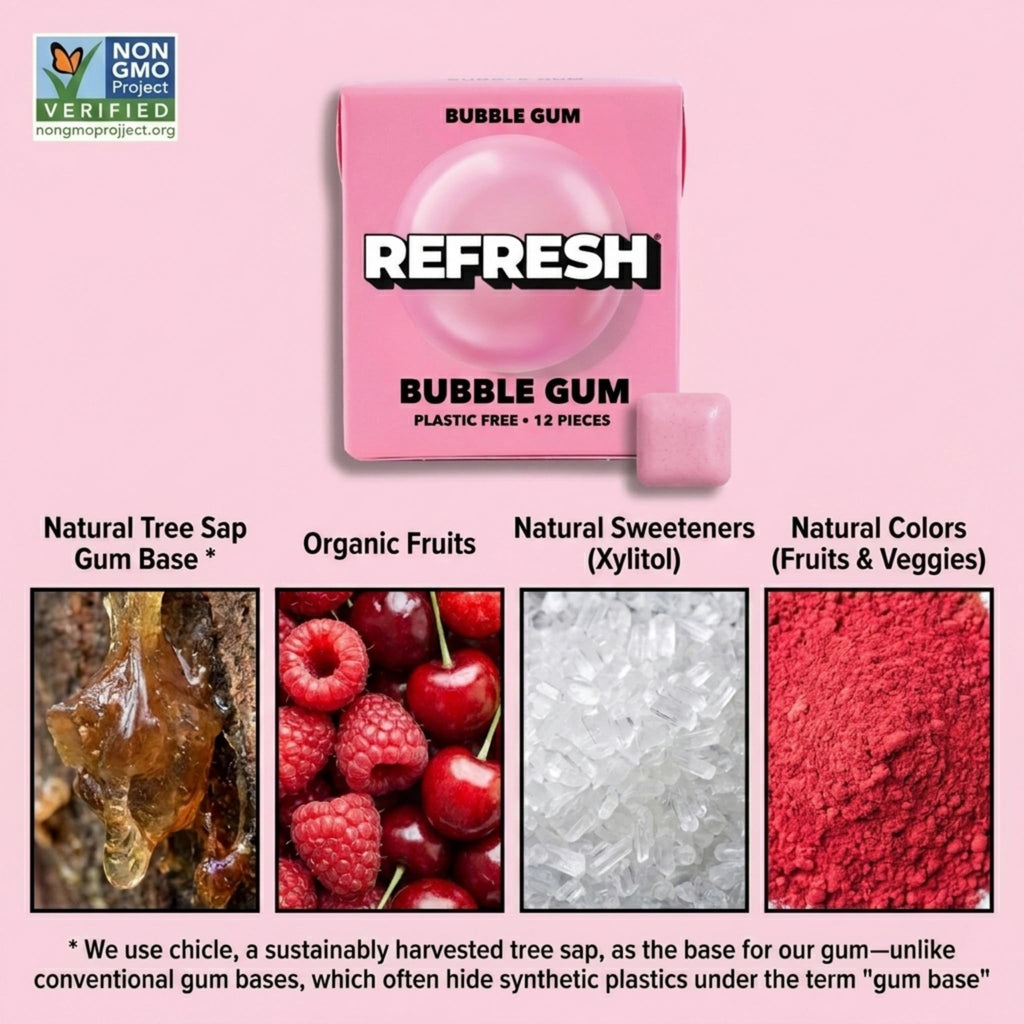 Refresh Sugar Free Chewing Gum with Xylitol, Garden Mint, 12 Pack