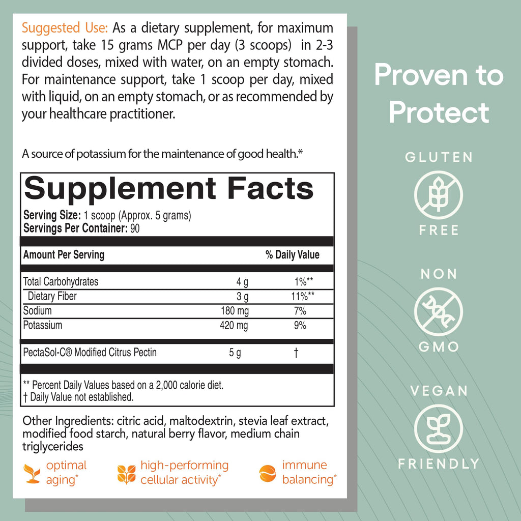 EcoNugenics PectaSol Modified Citrus Pectin – 184g Berry Powder – Total-Body Health Supplement to Support Immune System, Inflammation Response & Healthy Aging + Maintain Healthy Galectin-3 Levels