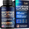 Magnesium Glycinate - Sleep & Relaxation Support - Extra Strength Glycinate, Glycine & Taurine 1500 mg - Magnesium Supplement for Women & Men - Chelated & High Absorption - Lab Tested - 120 Capsules