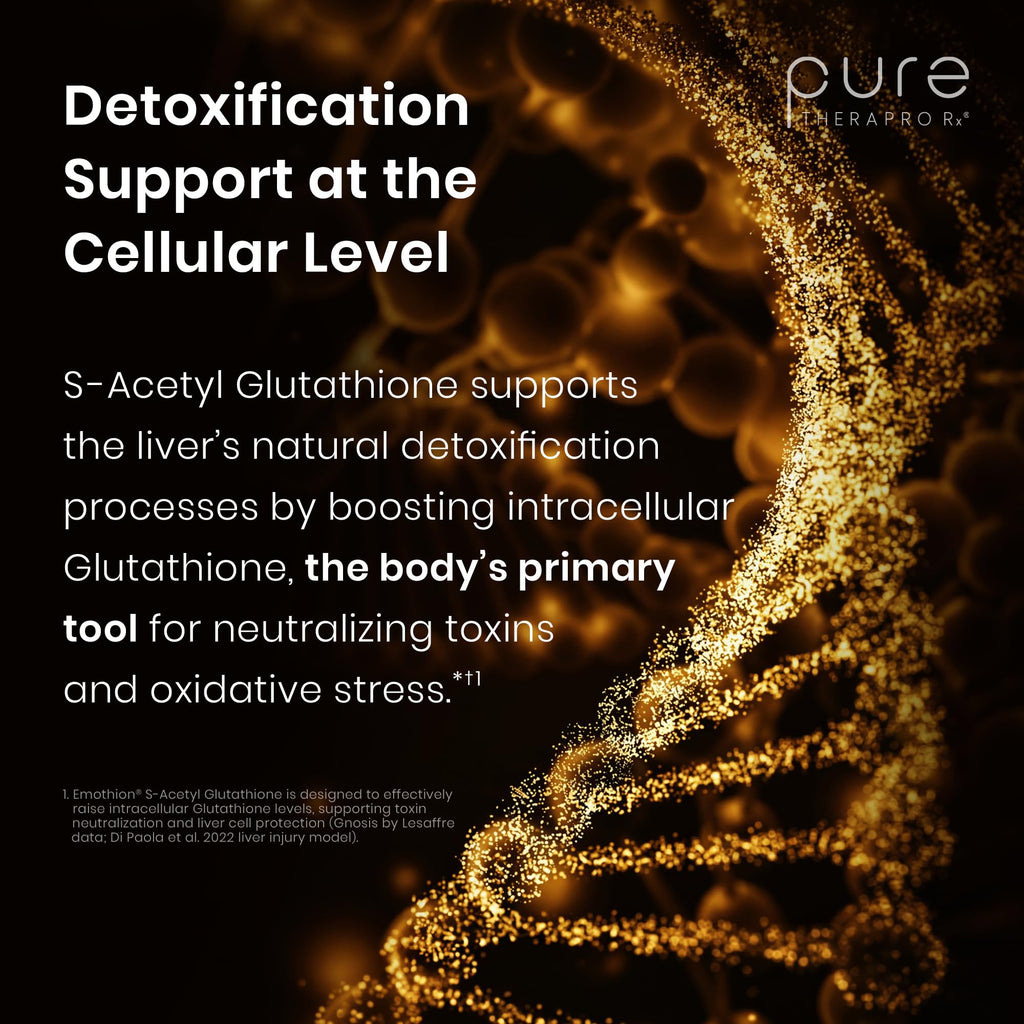 Pure Therapro Rx S-Acetyl Glutathione Gold, Extra-Strength | Patented Acetylated Form of Glutathione (EMOTHION) from Italy | Pharmaceutical Grade | Zero Fillers (60 Capsules (300mg))