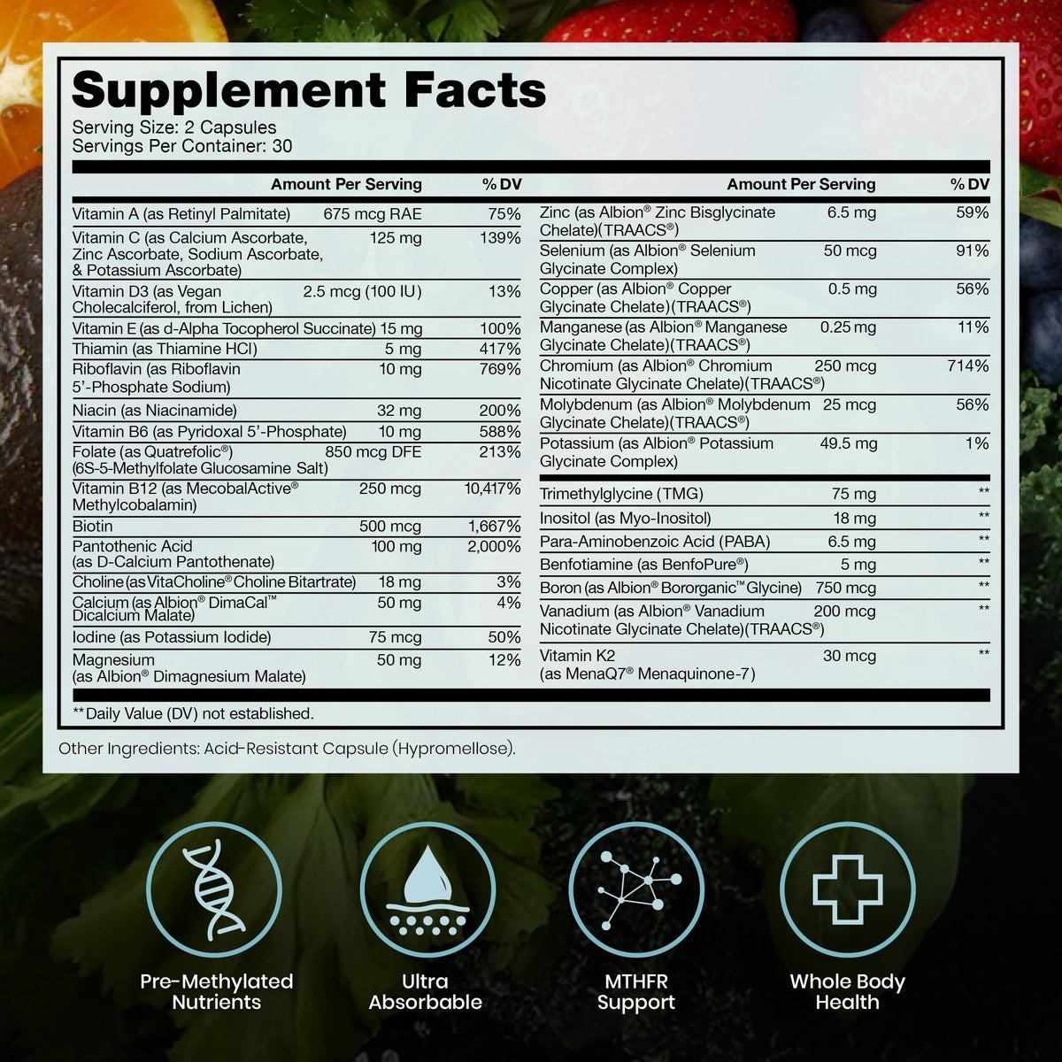 Pure Therapro Rx Methylated Multivitamin for Men and Women | Made in USA | Methyl Multi Without Iron Methyl B12 & Methylfolate | 240 Capsules, 4-Month Supply