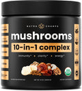 NutraChamps Organic Mushroom Powder - 10-in-1 Complex - Mushroom Supplement Powder Blend for Memory, Focus & Immune Support - 8oz (8.0 OZ, Mushroom Blend)