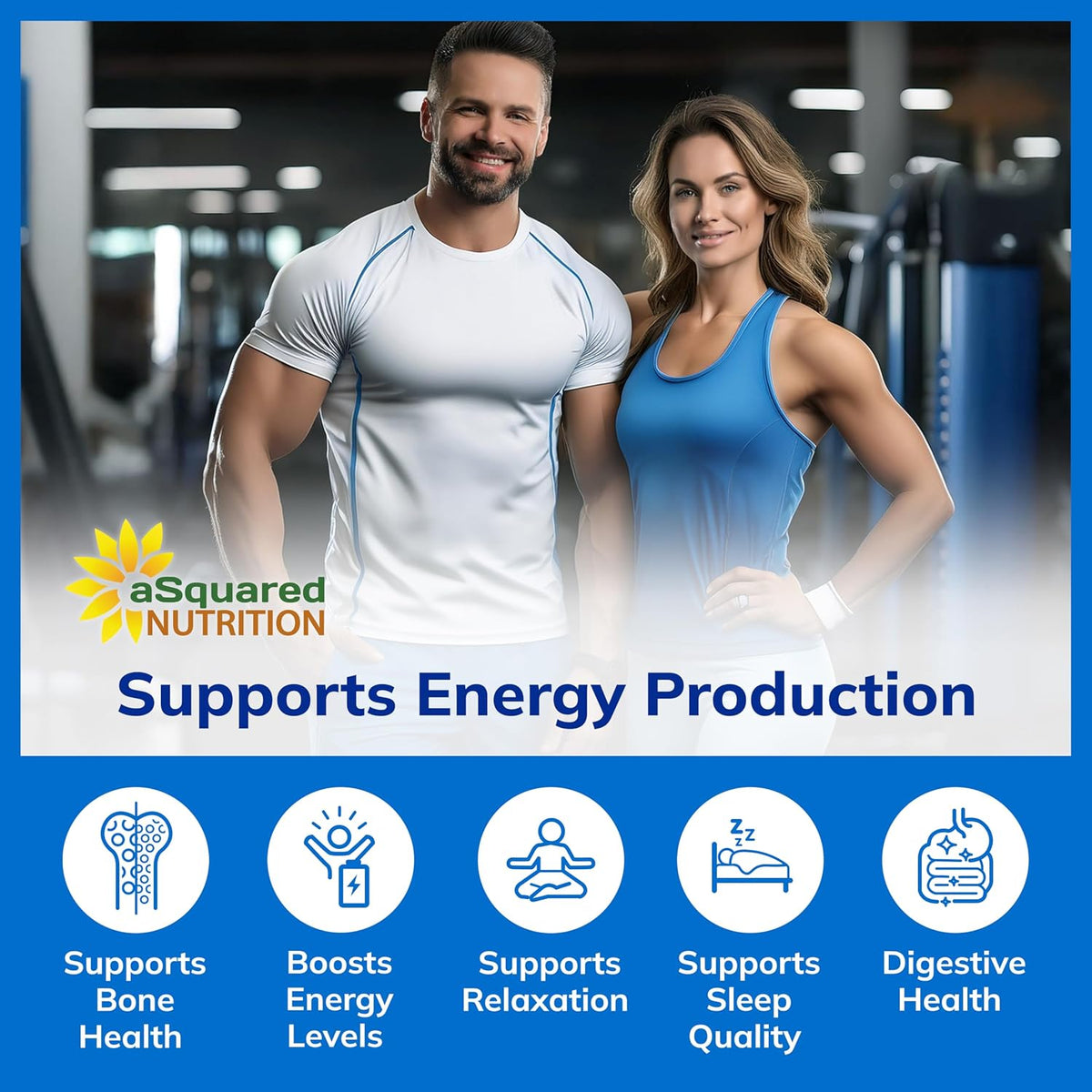 aSquared Nutrition Magnesium Glycinate 400mg - 180 Tablets - Max Strength Magnesium Bisglycinate Supplement -Maximum Bioavailability & Absorption-Non-GMO -Not Buffered-Supports Muscles, Bones & Heart