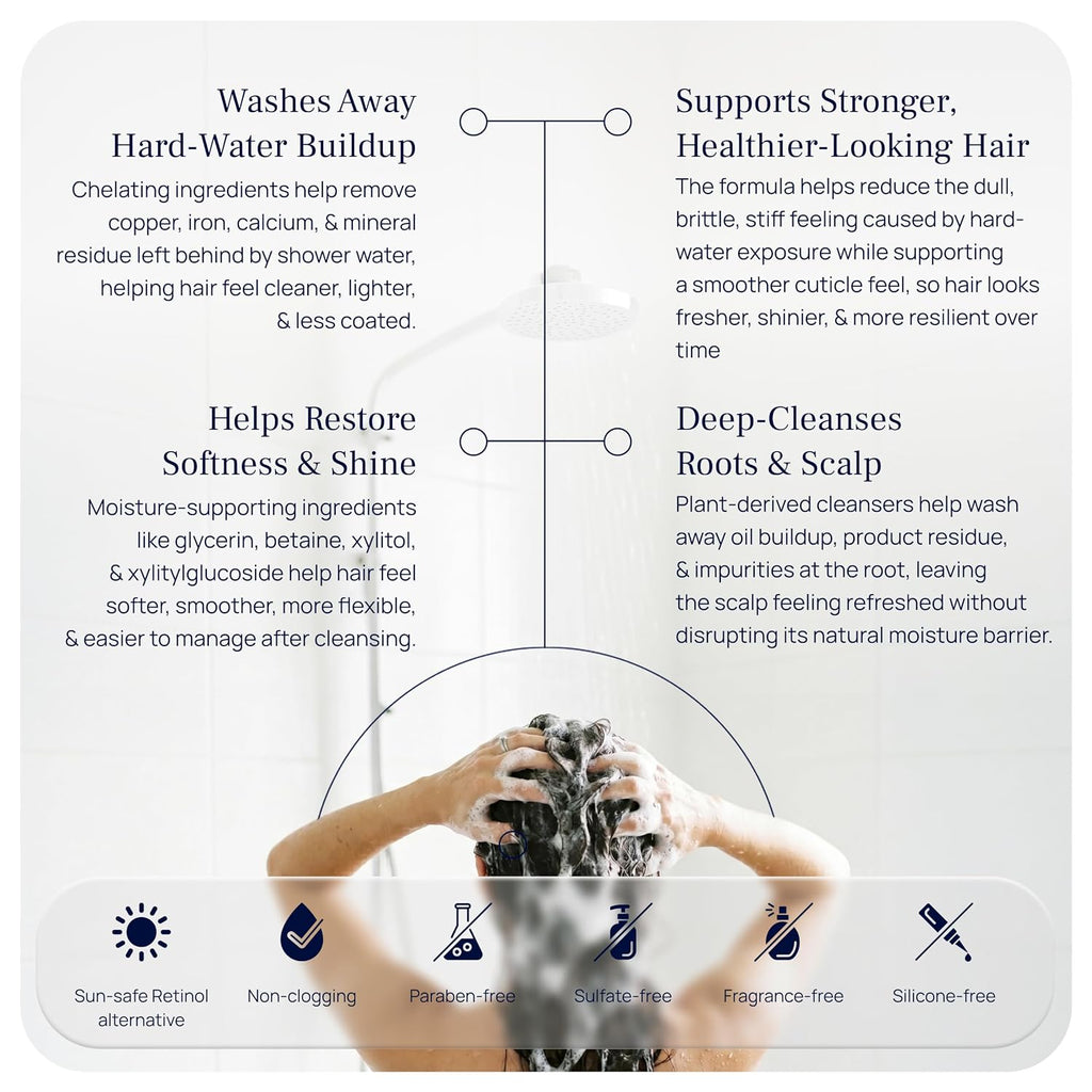 PUREANCE HydraCleanse - Clarifying Shampoo for Build Up | Deep Clean Detox Shampoo for Oily Hair, Hard Water & Scalp Buildup Cleansing Shampoo with Glycerin, Betaine & More 9.81 Fl Oz