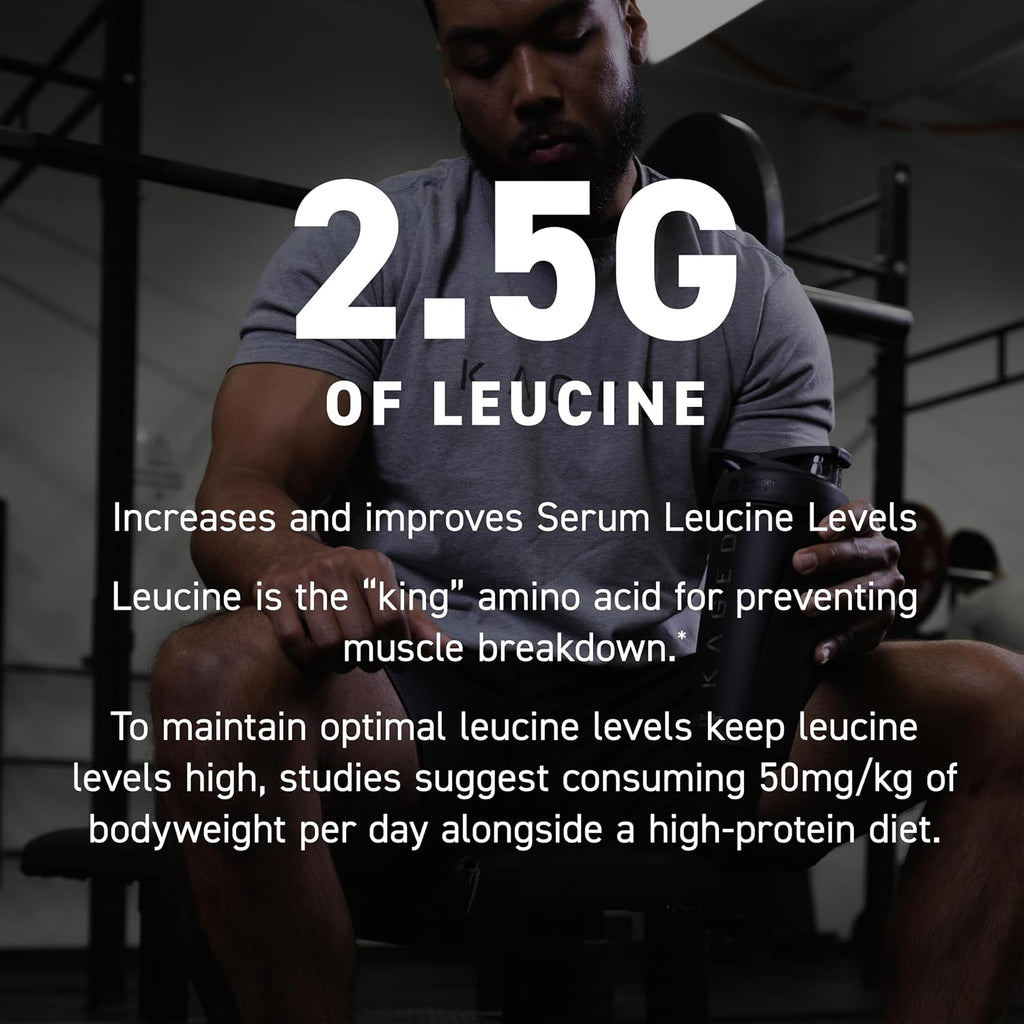 BCAA Powder, Kaged BCAAs Amino Acids, Fermented, Plant Based & Vegan Friendly Branched Chain Amino Acid, 5g BCAA Unflavored, Amino Acid Supplements for Men, 72 Servings