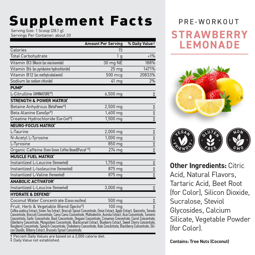 Kaged Original Pre Workout Powder | Fruit Punch | Pre-Workout with Creatine, Beta Alanine, L-Citrulline, BCAAs | 274 mg Caffeine | Pre Supplements for Men & Women | 20 Servings