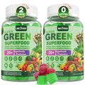 Super Greens Multivitamin Gummies, Greens Superfood Gummies w/Spirulina, Chlorella, Multivitamins, Prebiotic Fiber, Adaptogens, Adults Vitamins for Gut Health, Immunity, Focus & Energy, 120Cts