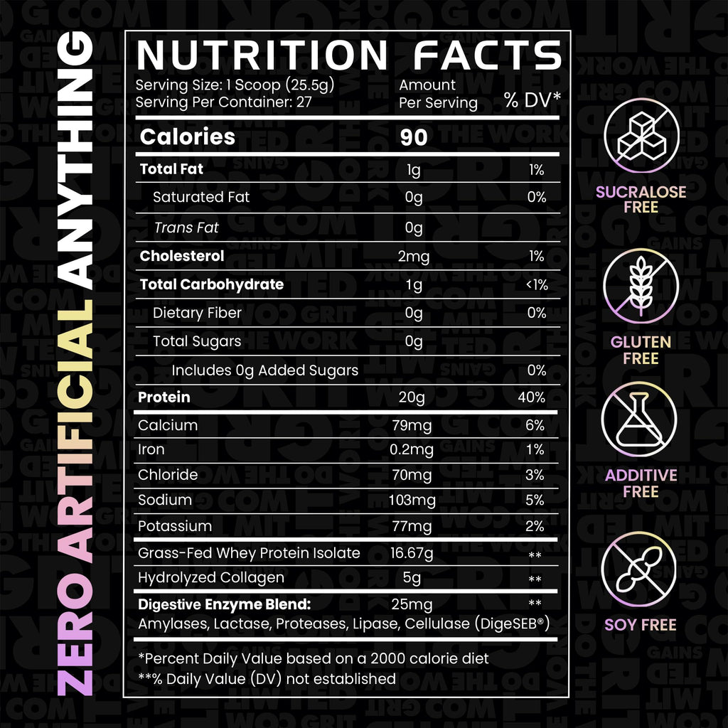 Gains in Bulk Lean Protein Powder with 20g Protein, Strawberry, 27 Servings