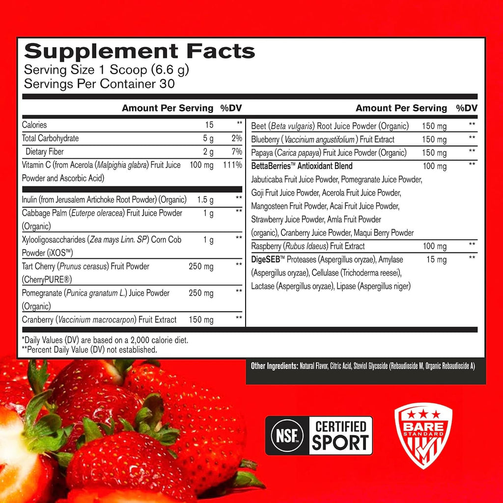 BARE PERFORMANCE NUTRITION BPN Strong Greens (Pineapple Coconut) & Reds (Strawberry) Superfood Bundle